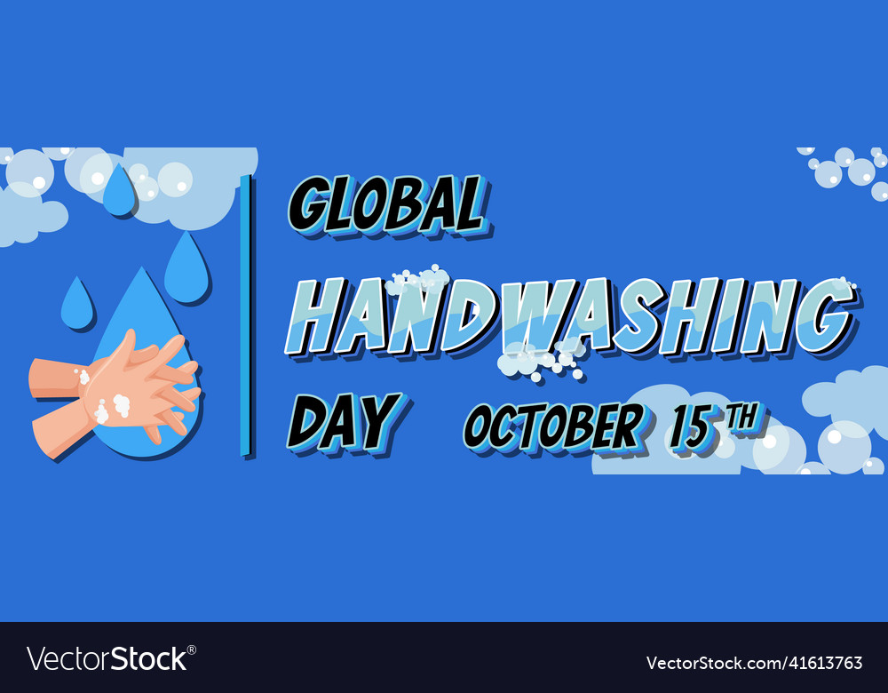 Global hand washing day banner design Royalty Free Vector