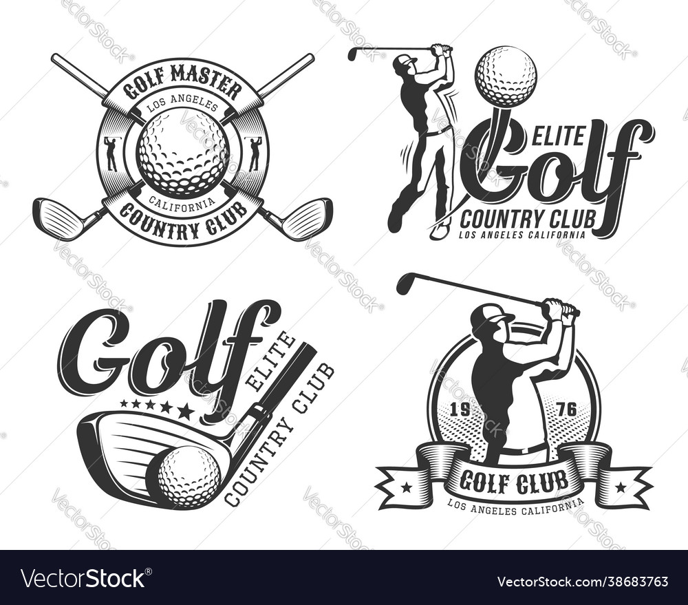 Golf emblem with golfer vector image Golf emblem with golfer