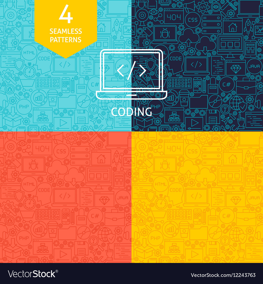 Line coding patterns Royalty Free Vector Image