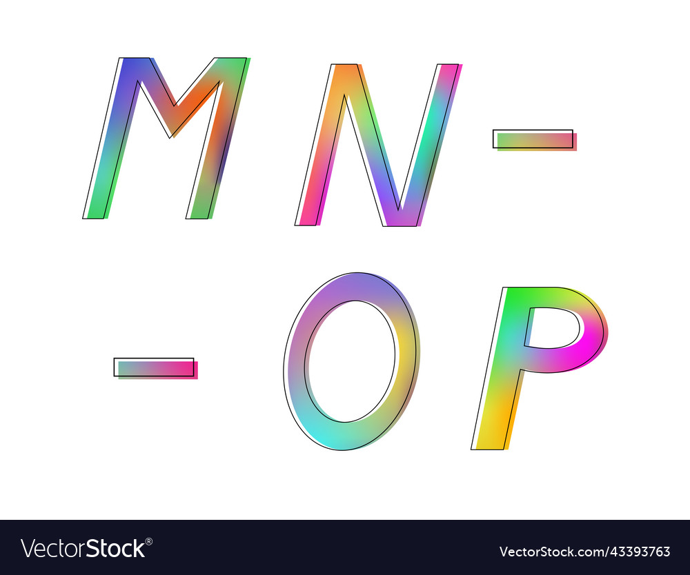 Mnop letters Royalty Free Vector Image - VectorStock