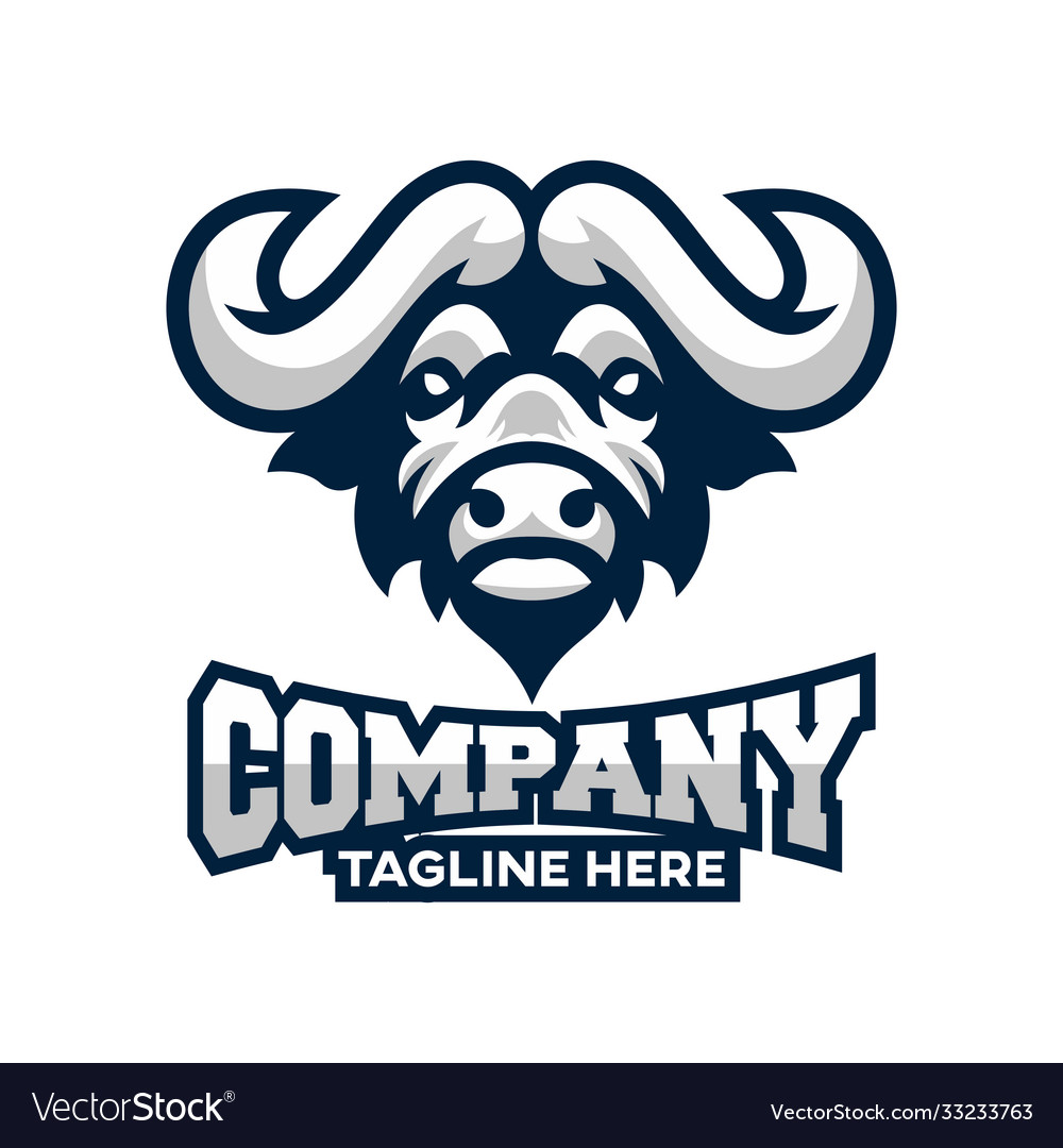 Modern african buffalo logo