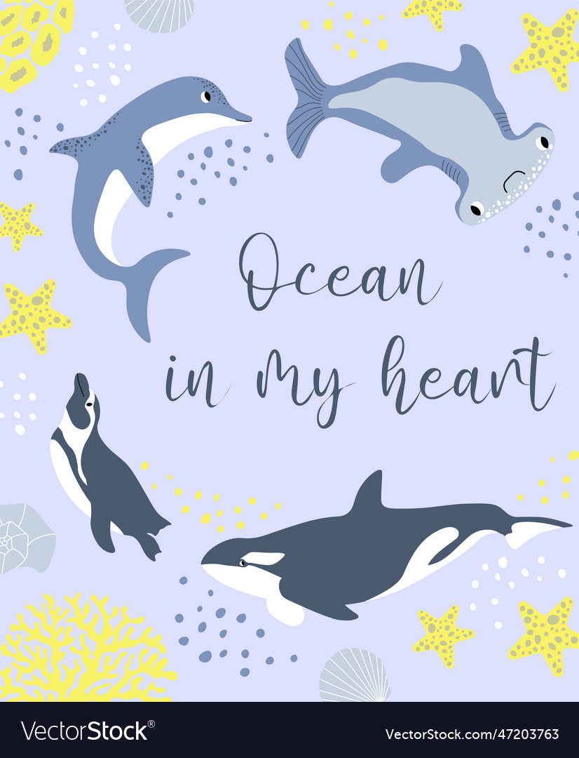 Ocean with penguindolphin