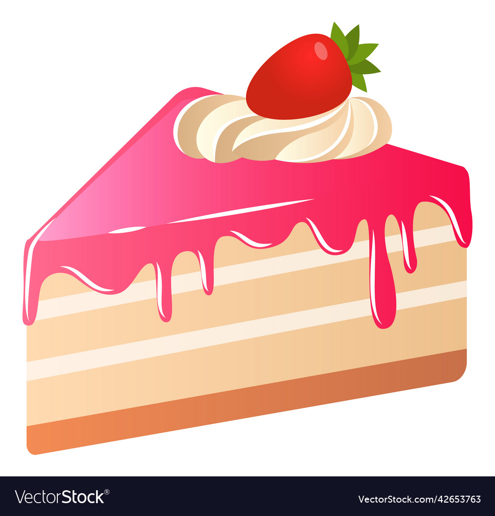 Piece of cake sweet homemade dessert Royalty Free Vector