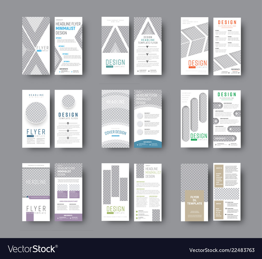 set of dl flyers with different geometric shapes different flyers