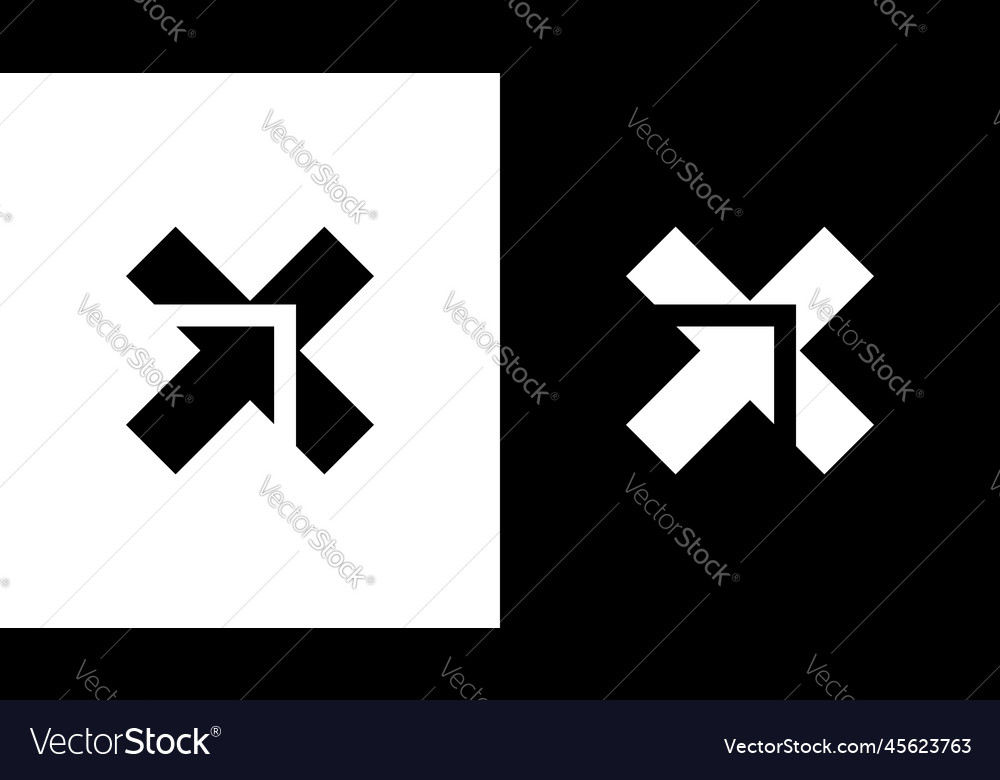 Technology logo arrow monogram x letter initial