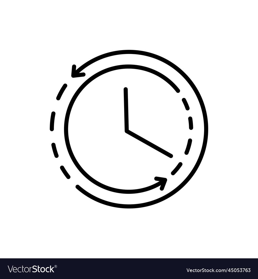 Time left outline icon isolated line Royalty Free Vector