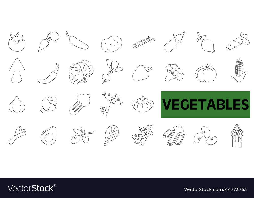 Vegetables icon set Royalty Free Vector Image - VectorStock