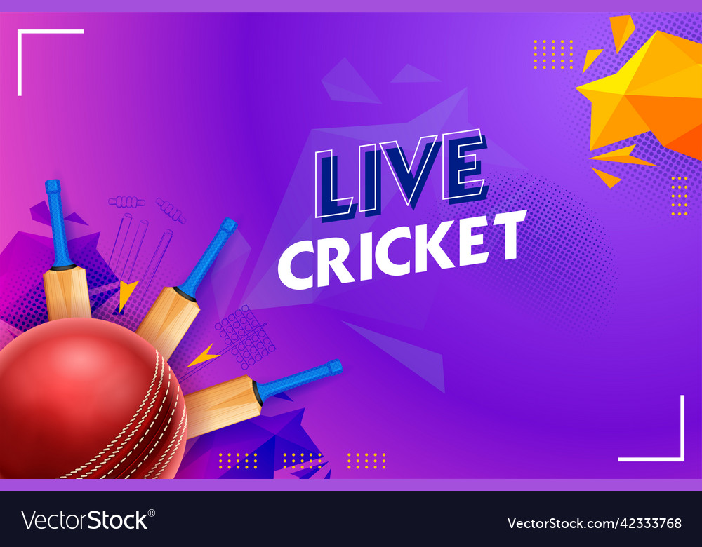 Bat and ball on cricket championship sports Vector Image