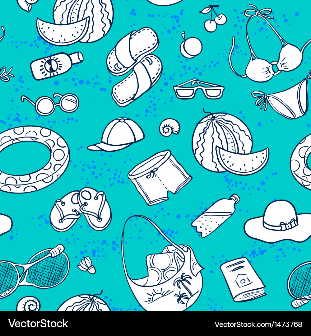 Beach seamless Royalty Free Vector Image - VectorStock