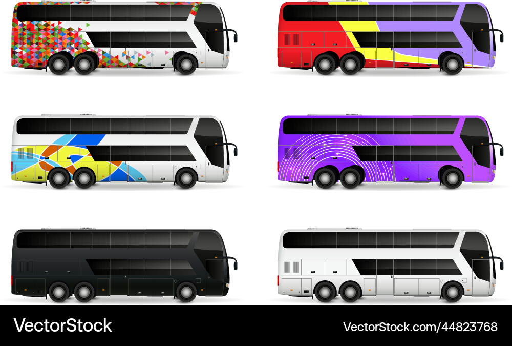 Bus mockup set Royalty Free Vector Image - VectorStock