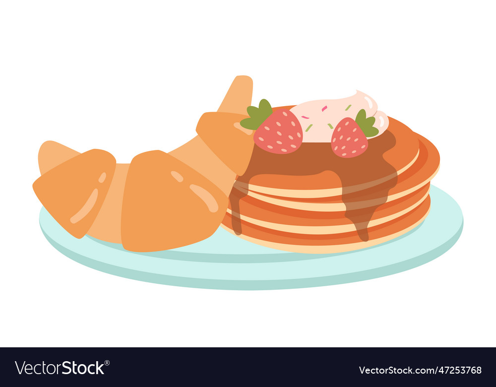 Cake With Croissant Concept Royalty Free Vector Image