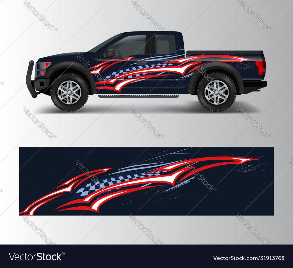 Cargo van and car wrap truck decal designs Vector Image