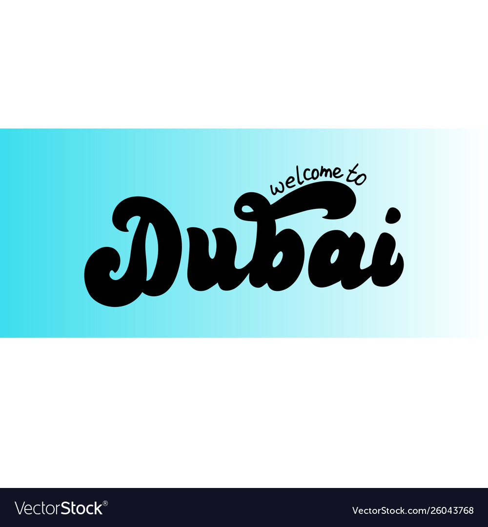 Hand drawn welcome to dubai banner modern