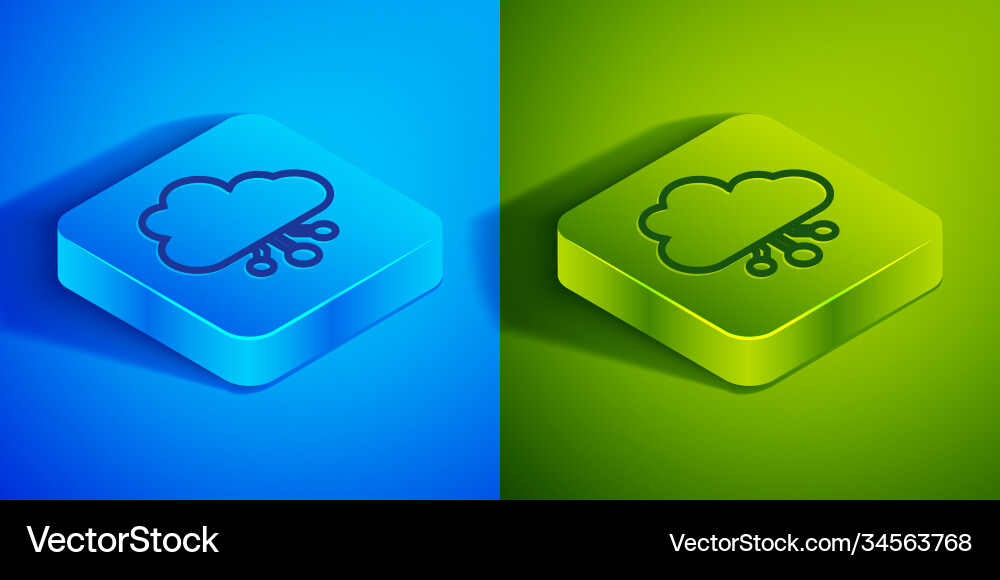 Isometric line cryptocurrency cloud mining icon Vector Image