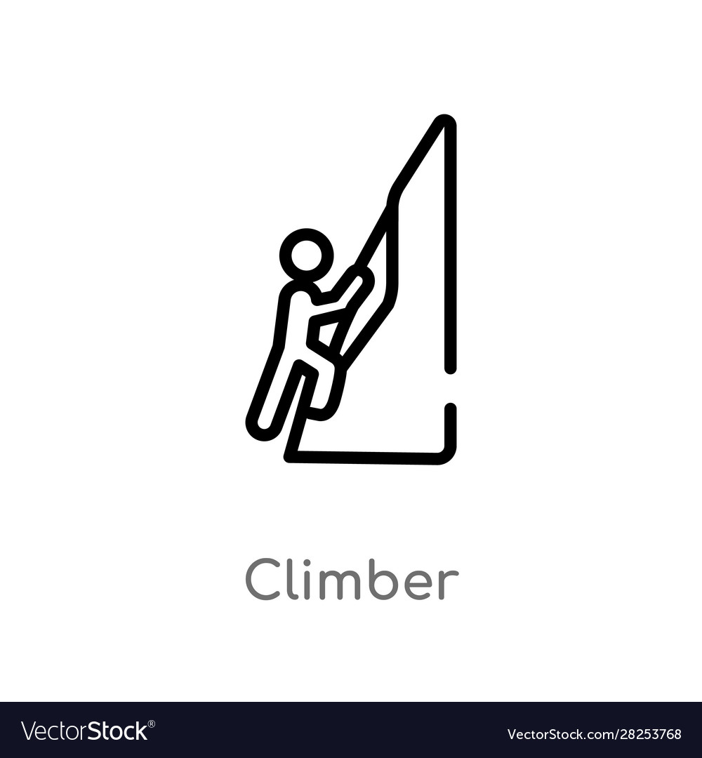 Outline climber icon isolated black simple line Vector Image