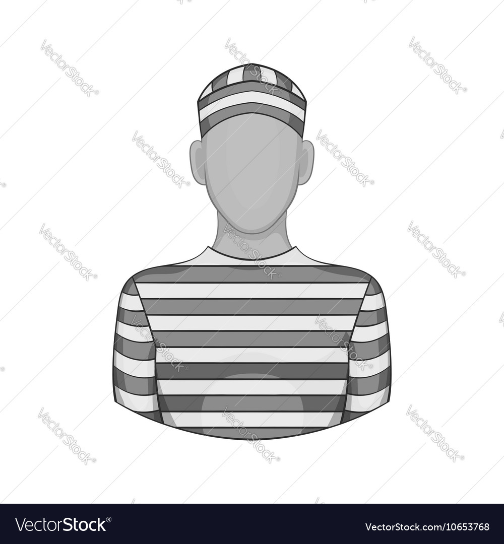 Prisoner Icon Black Monochrome Style Royalty Free Vector