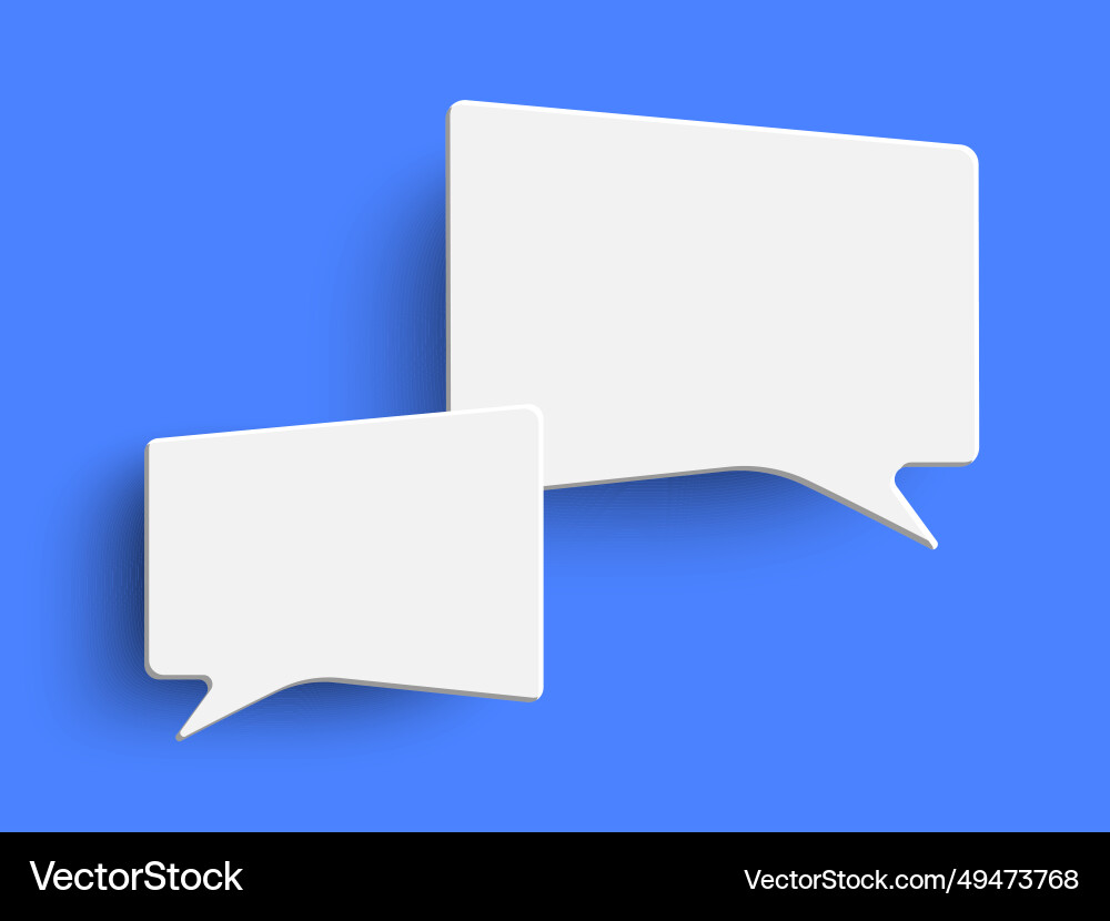 White empty speech bubble on blue background Vector Image