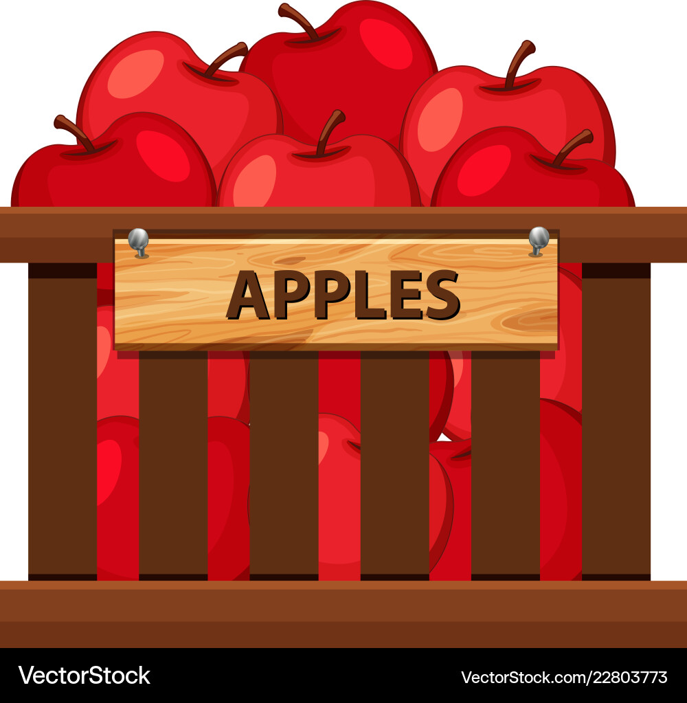 A Crate Of Apples Royalty Free Vector Image Vectorstock