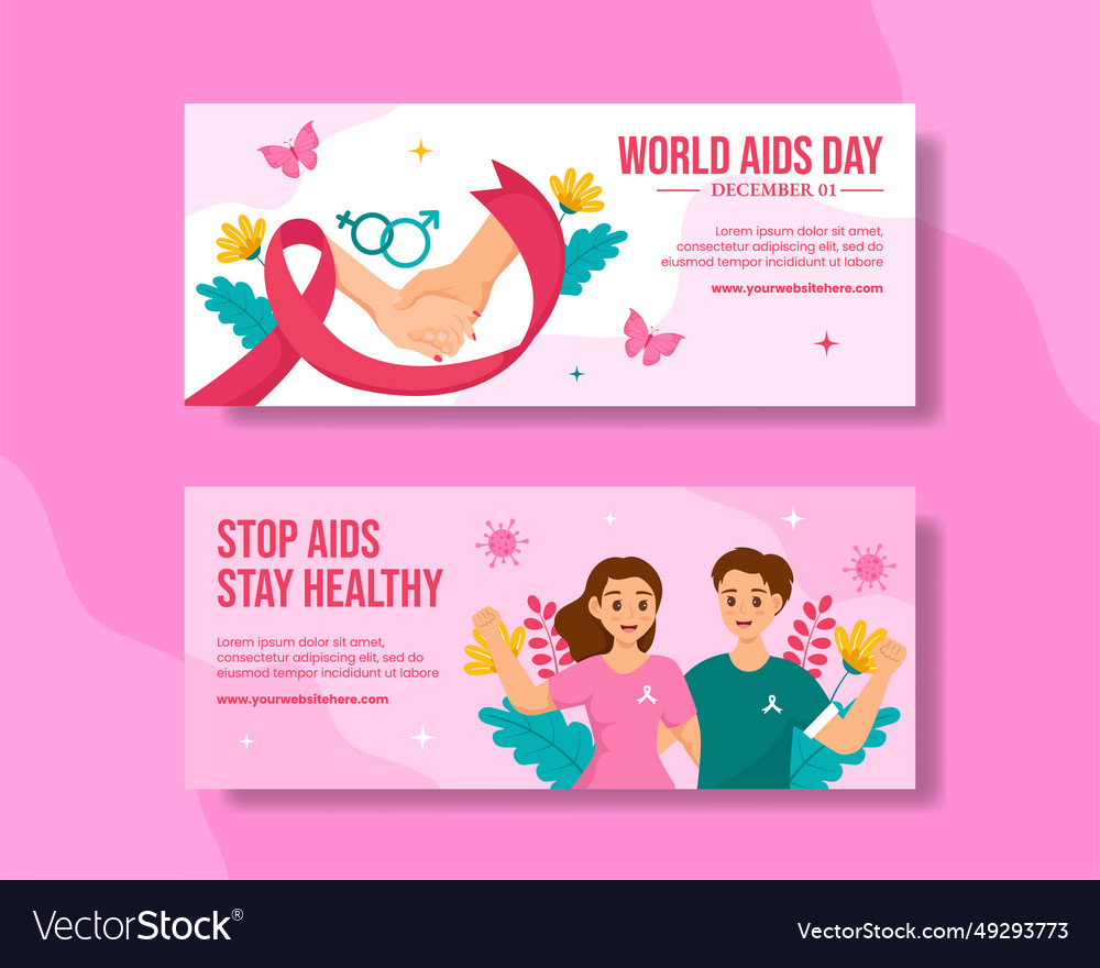 Aids Tag horizontale Banner flache Cartoon Hand