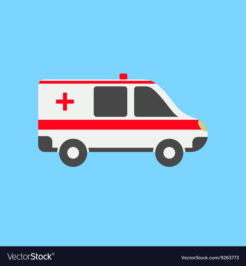 Ambulance car in flat style