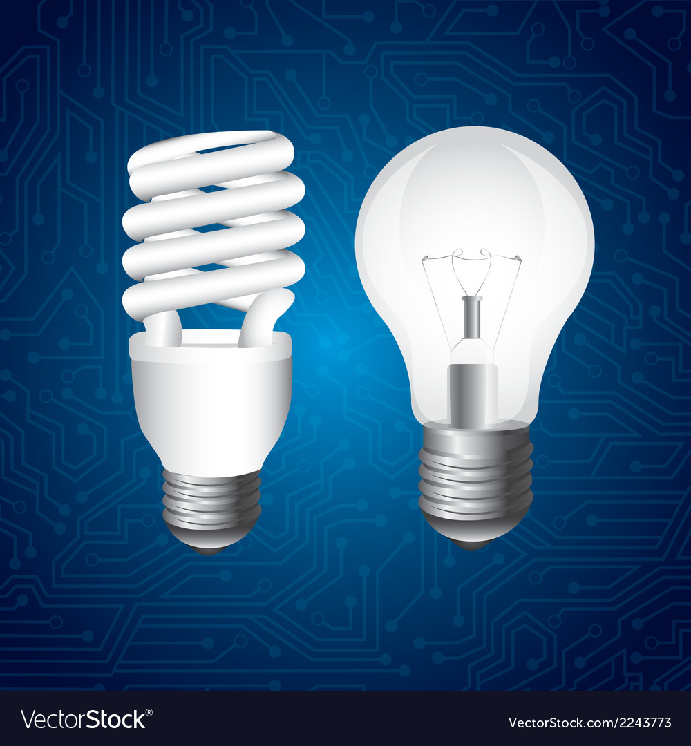 Bulbs design over blue background