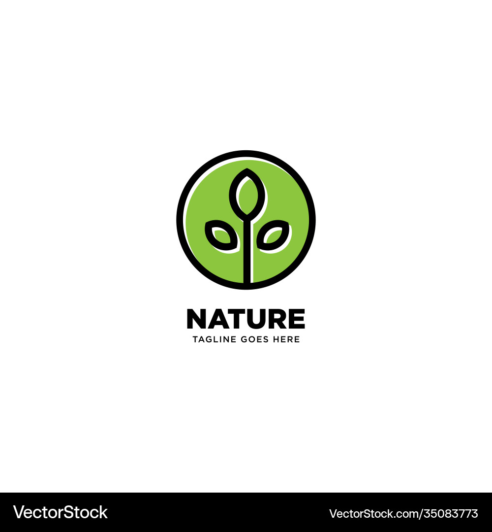 Circle leaf logo template Royalty Free Vector Image