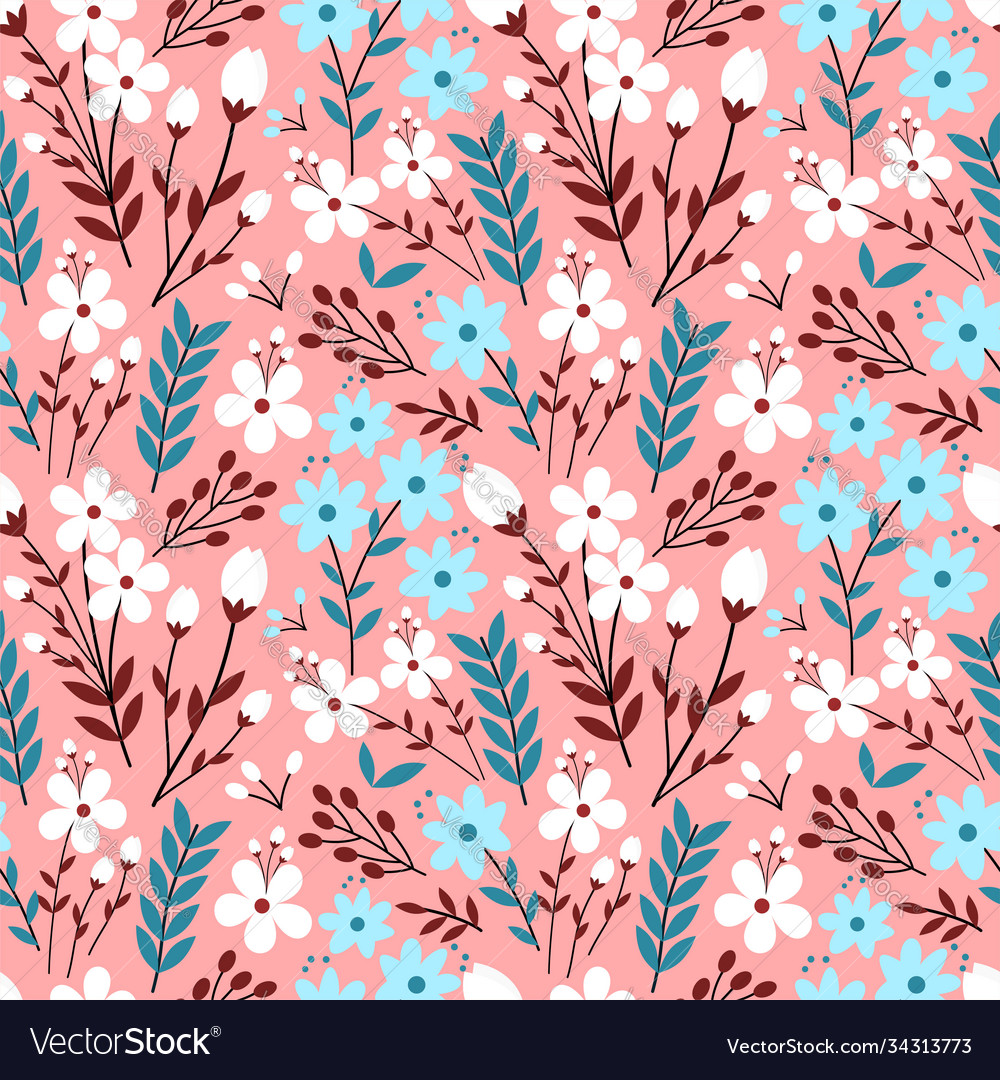 Colorful flower seamless pattern