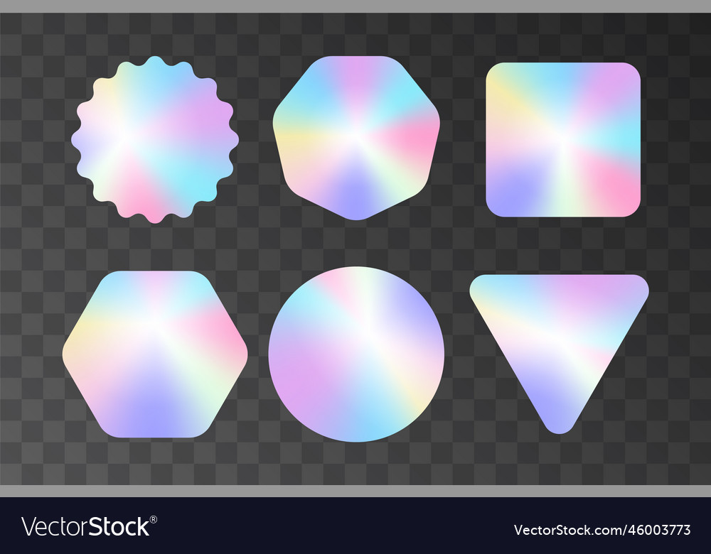 Holograph sticker label retro sale gradient Vector Image