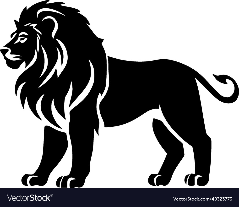 Lion - black and white isolated icon