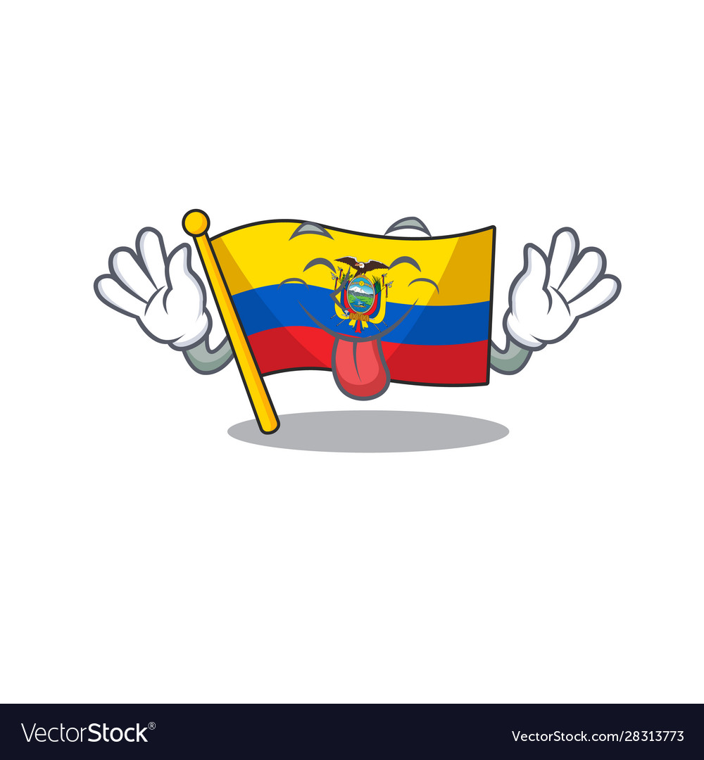 Super cute flag ecuador cartoon design with tongue