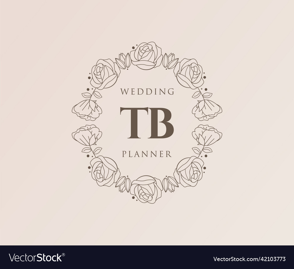 Tb initials letter wedding monogram logos