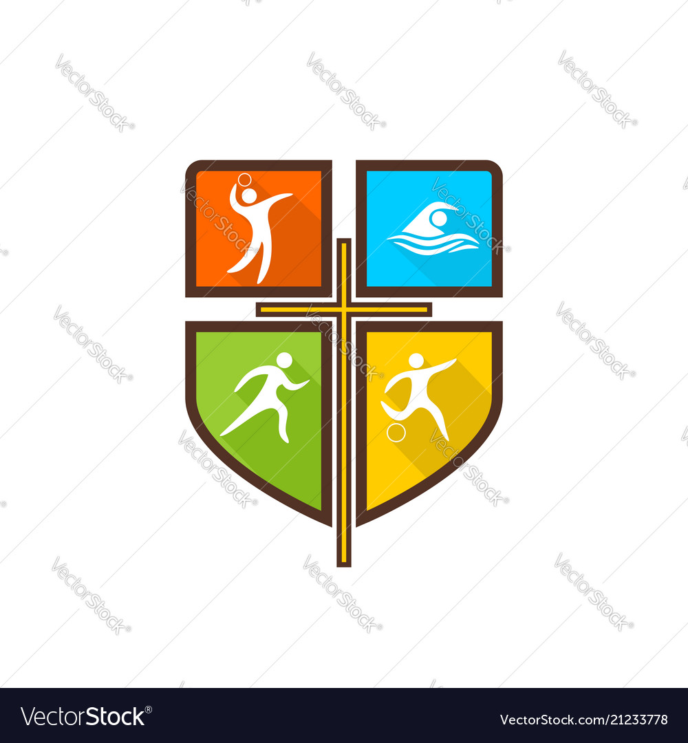 Athletic christian logo Royalty Free Vector Image