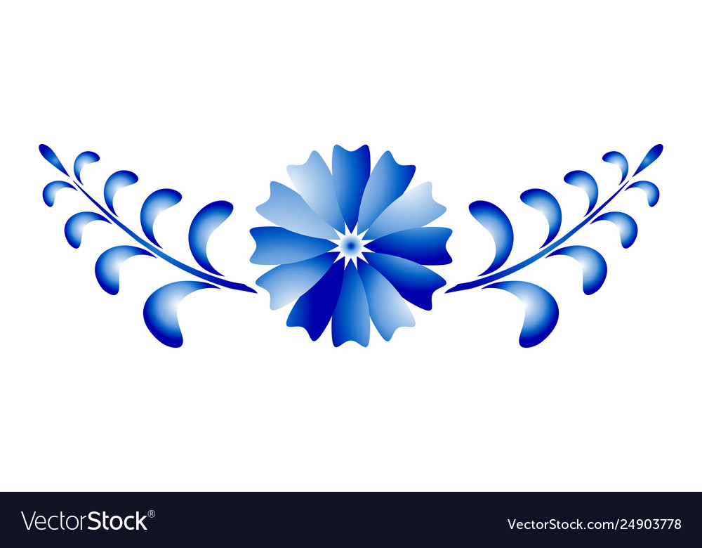 Blue and white floral pattern Royalty Free Vector Image
