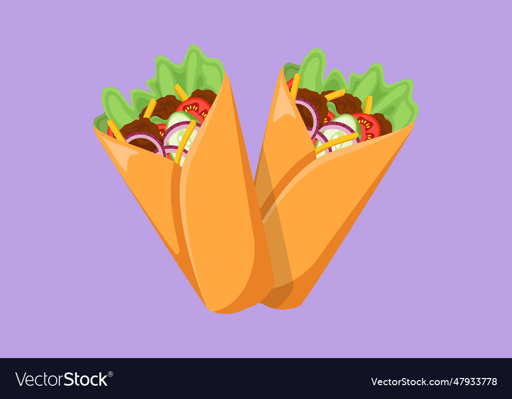 Cartoon flat style drawing two fresh delicious Vector Image