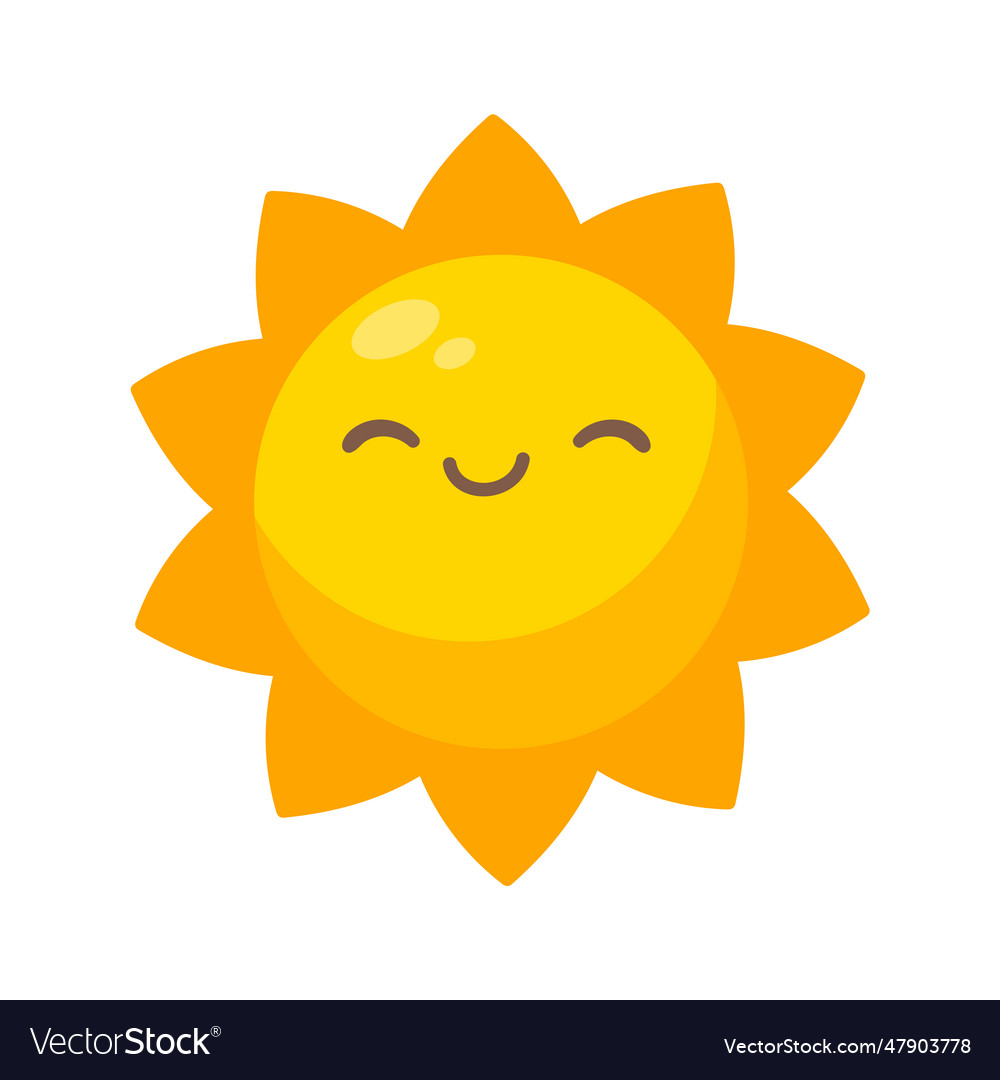 Cartoon sun with cute faces for children Vector Image