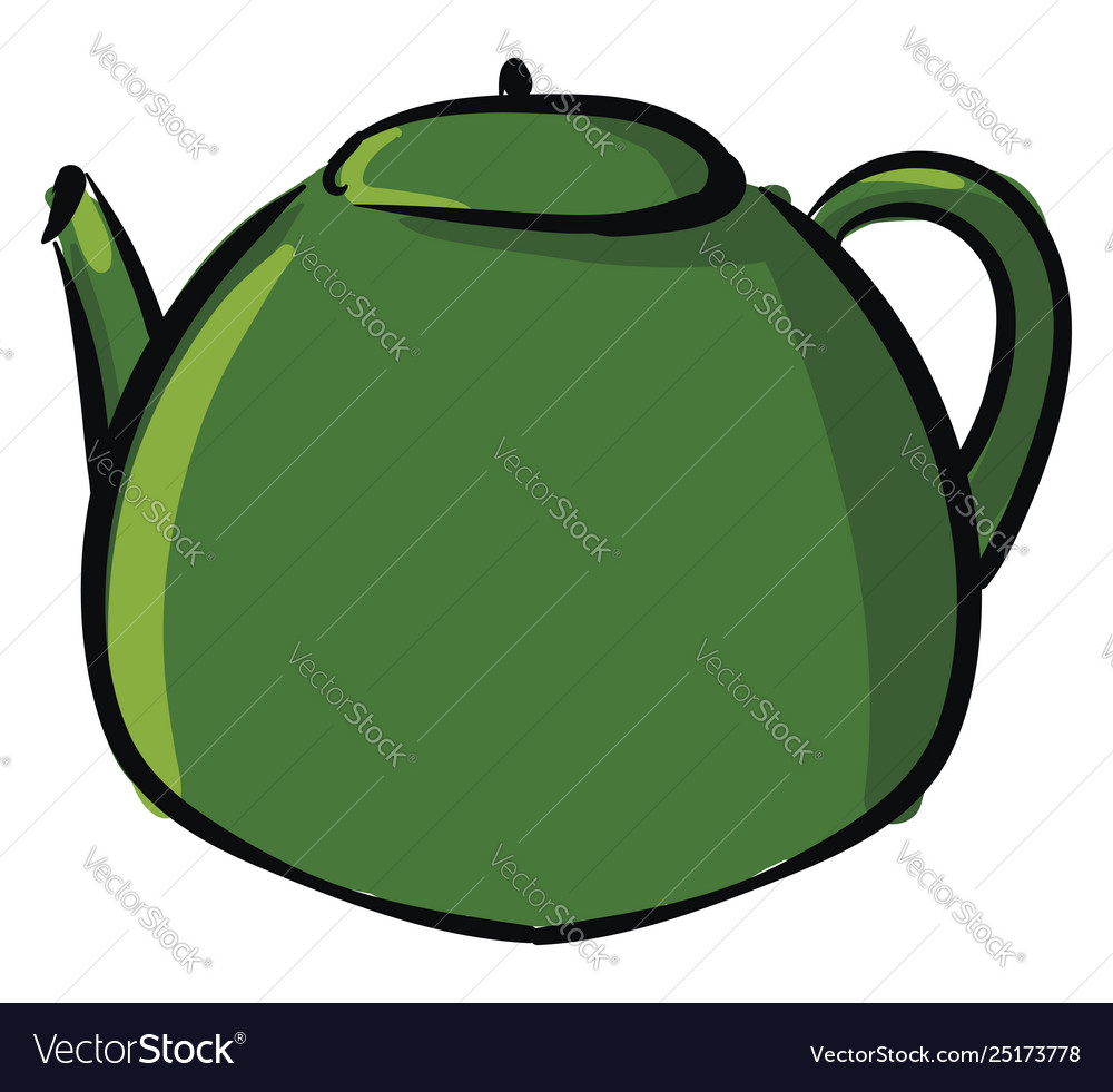 Clipart a green kettleteapotevening snacks