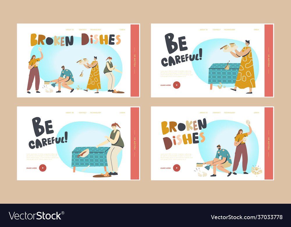 Clumsy characters break dishes landing page