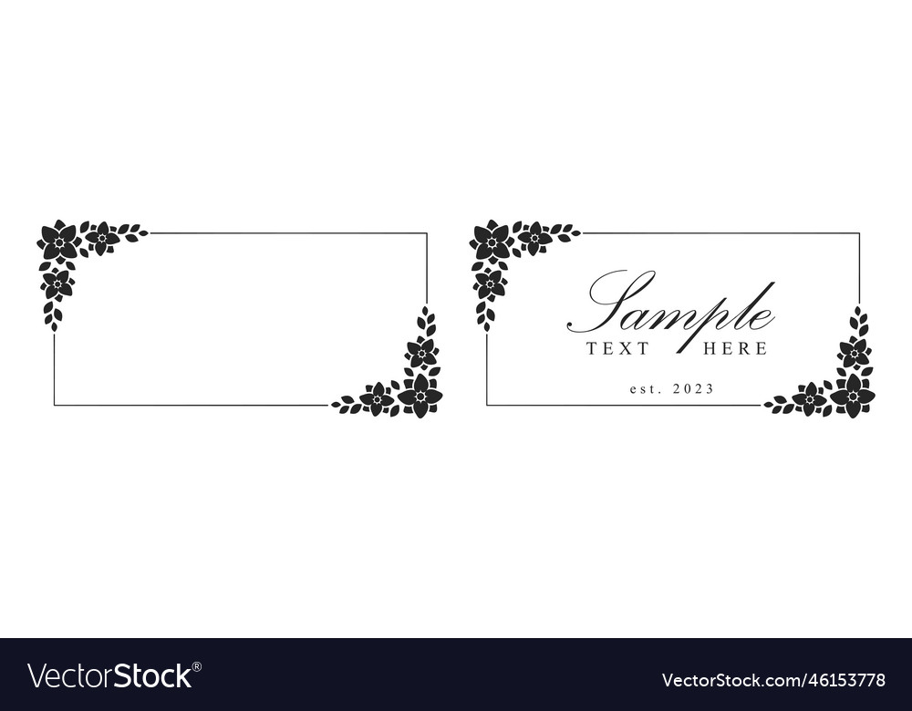 Floral botanical frame template rectangular Vector Image