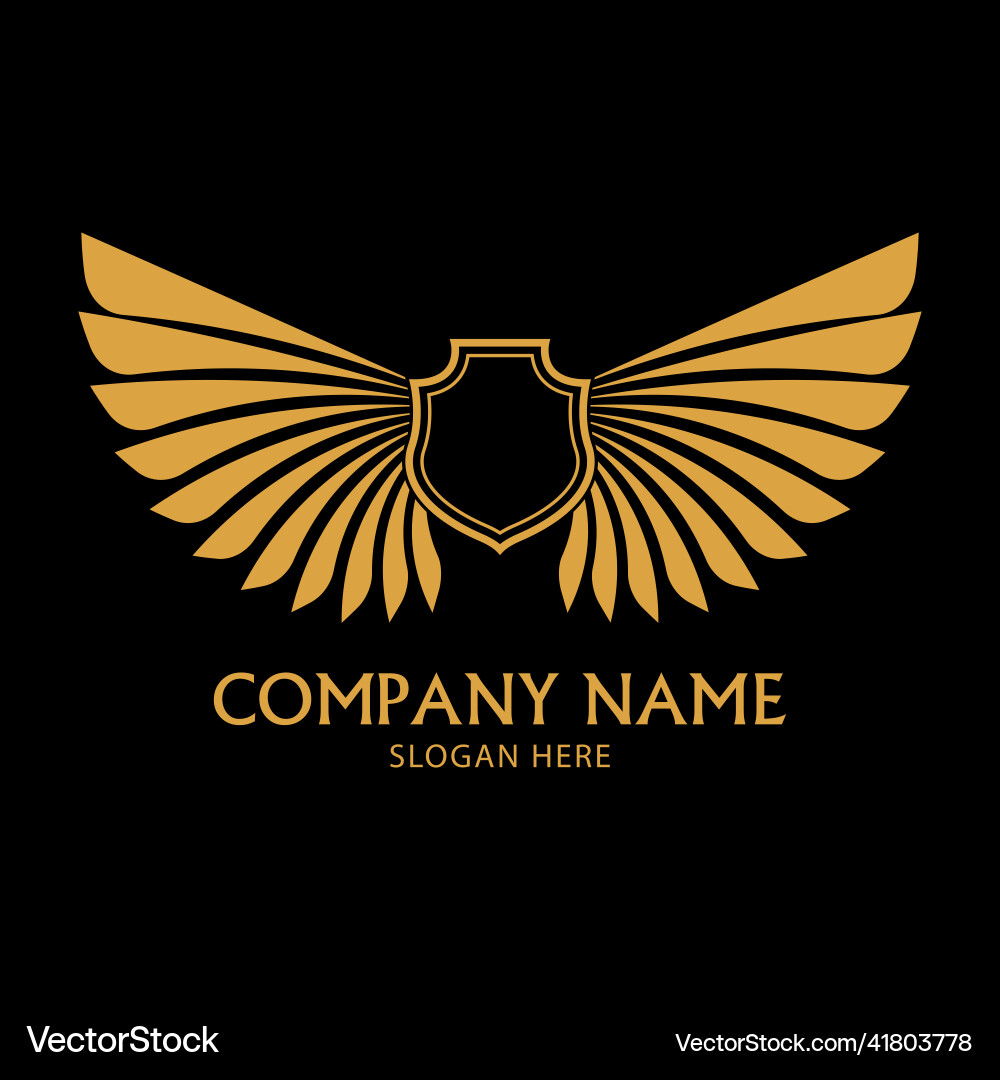 Golden wings logo design template Royalty Free Vector Image