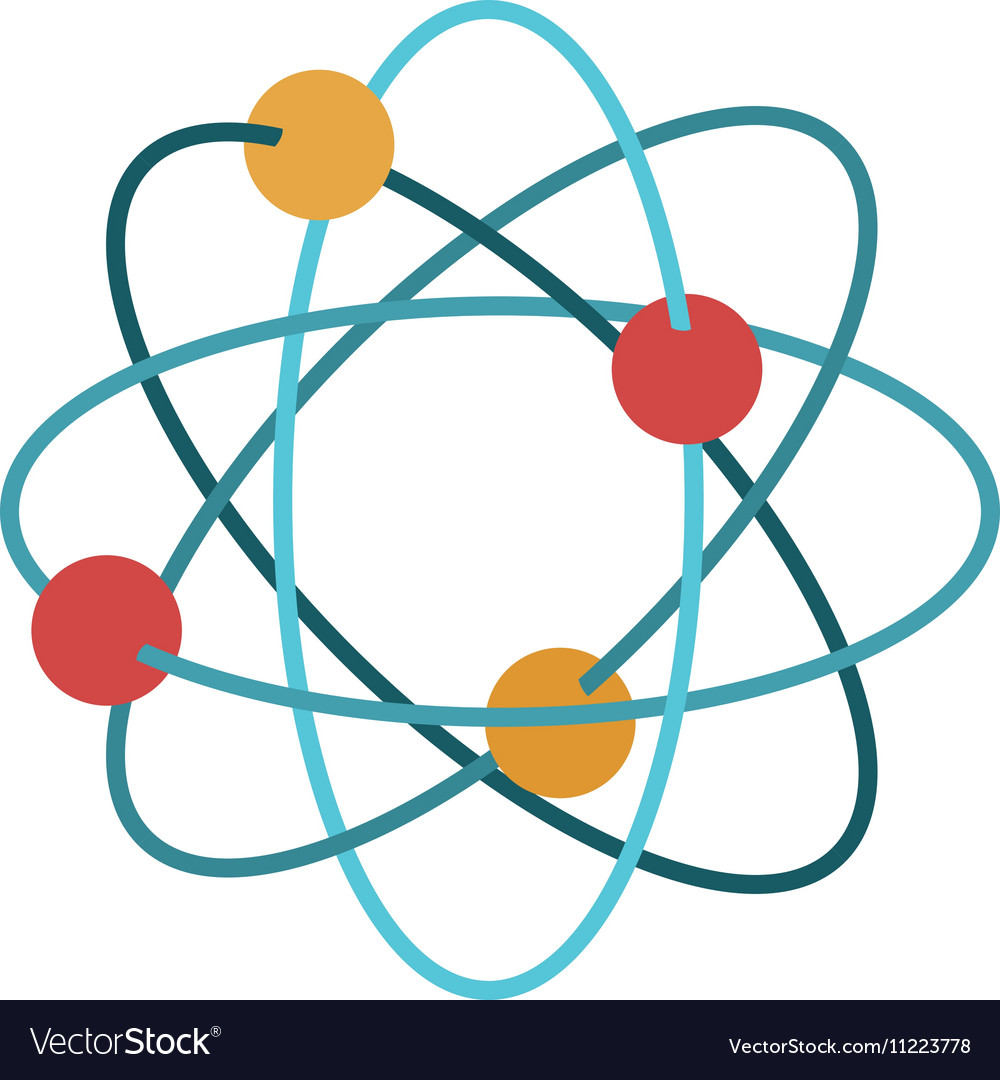 Multicolored atom icon Royalty Free Vector Image