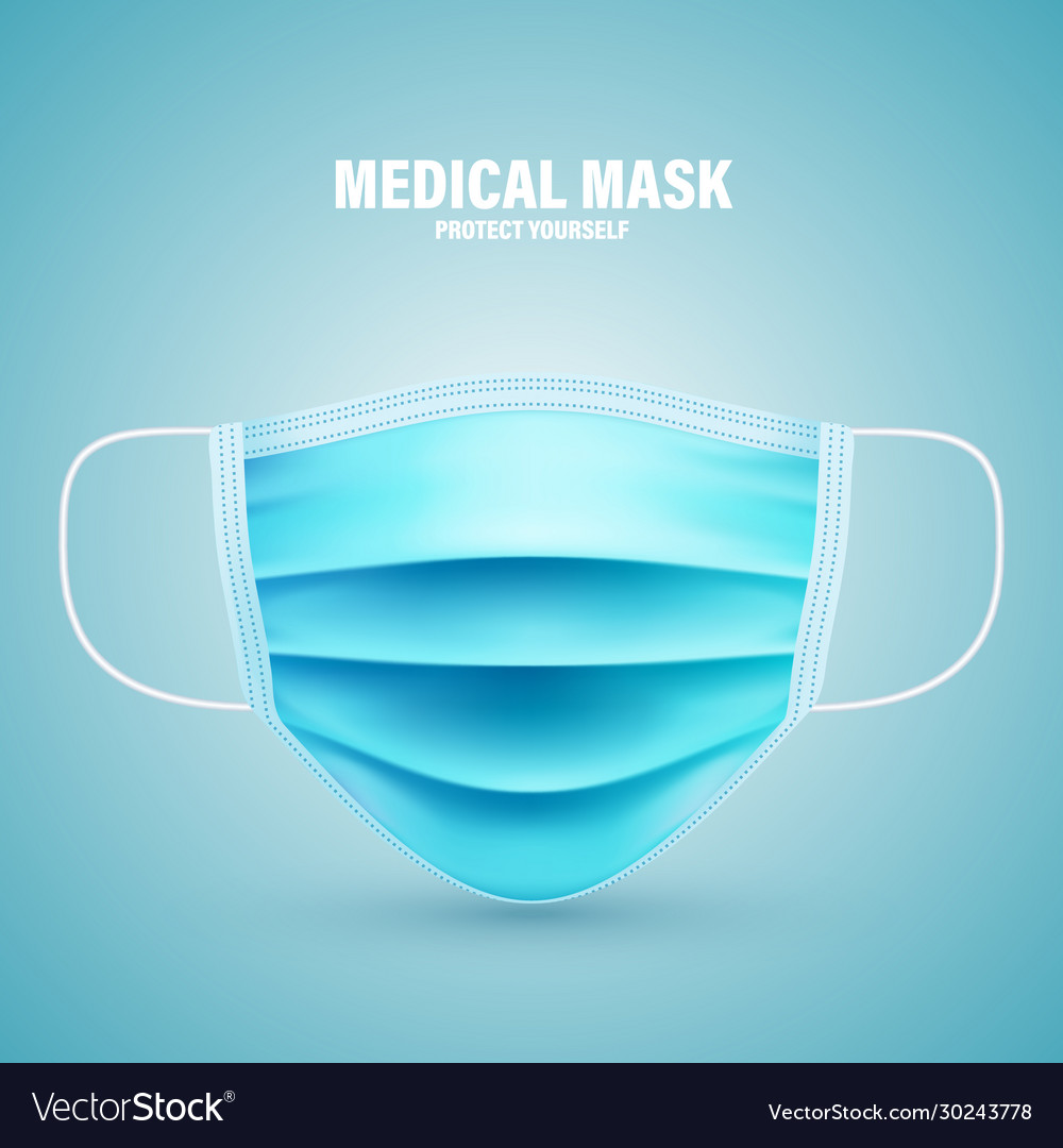 Realistic medical respiratory mask face-guard Vector Image