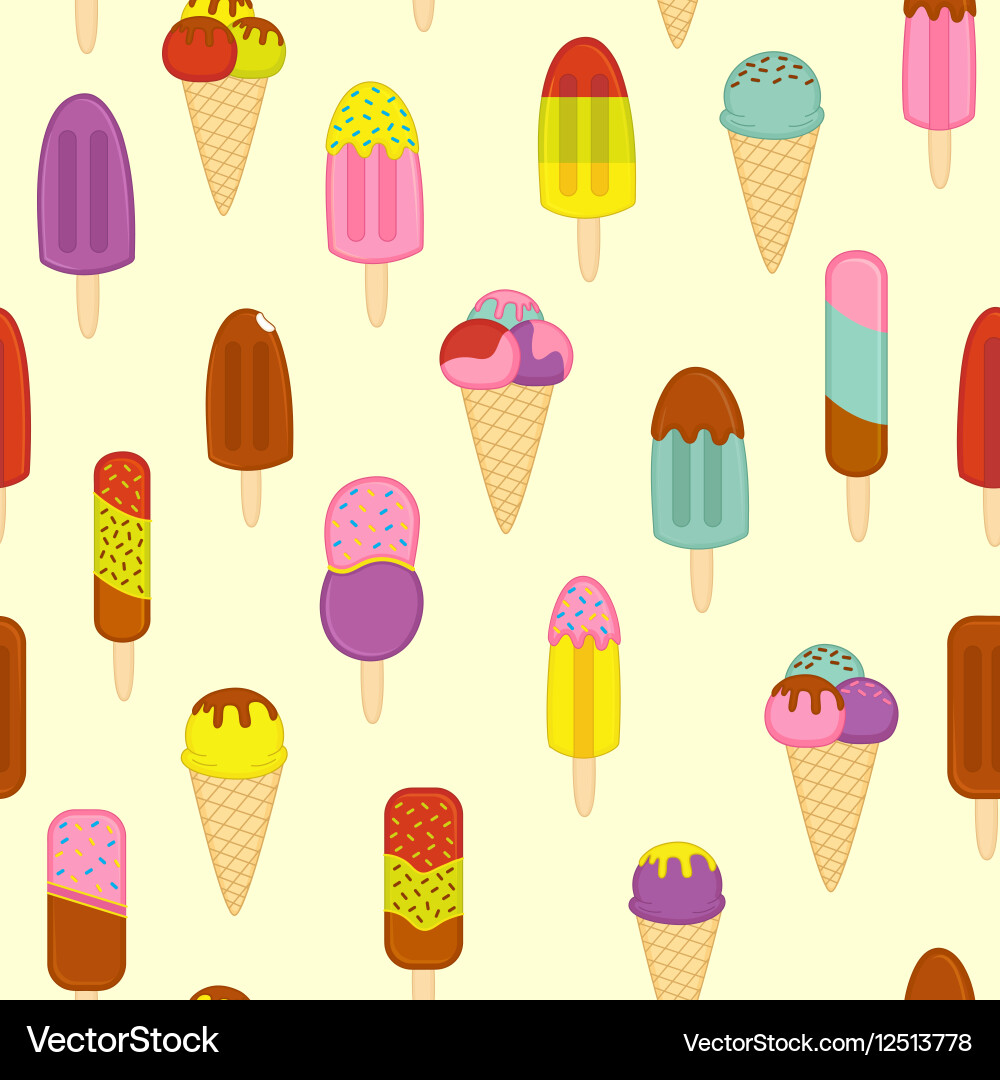 Seamless pattern ice cream Royalty Free Vector Image