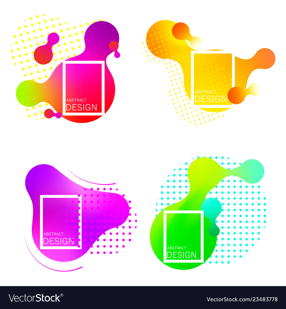 Set of colorful elements gradient abstract Vector Image