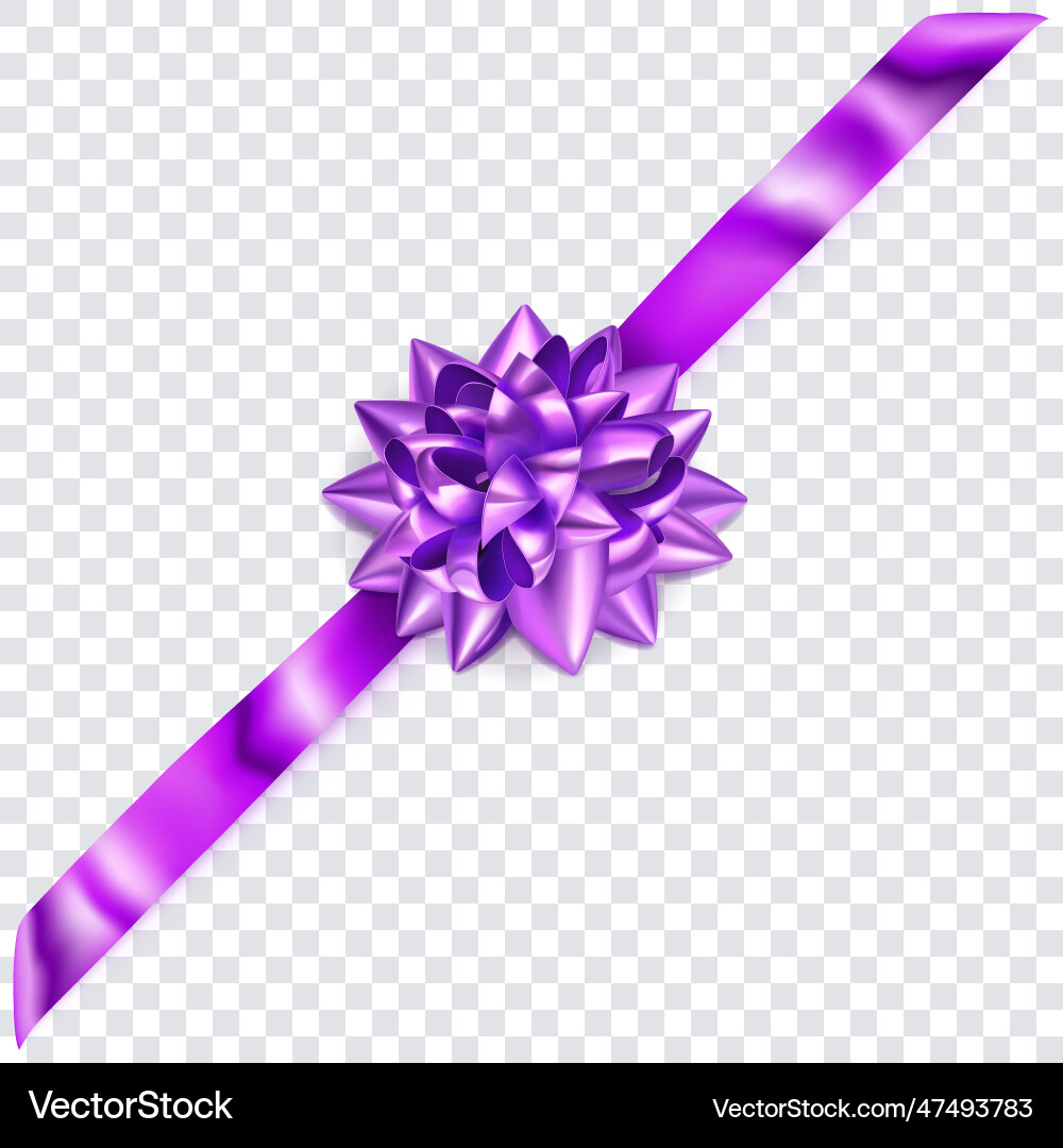Big bow with diagonally ribbon Royalty Free Vector Image