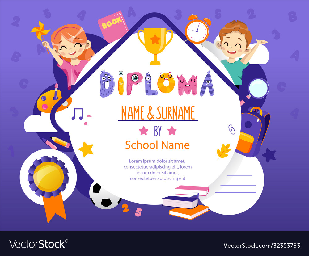 Concept of back to school and awards ceremony Vector Image