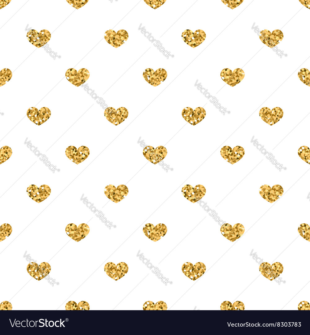 Golden hearts seamless pattern 2 white Royalty Free Vector