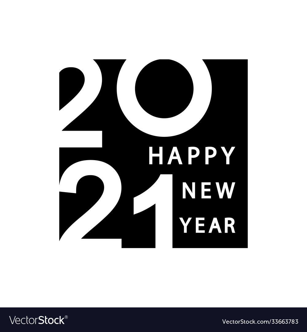 Happy new year banner 2021 on isolated white Vector Image