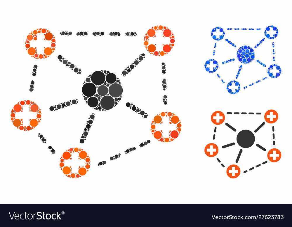 Medical network structure composition icon