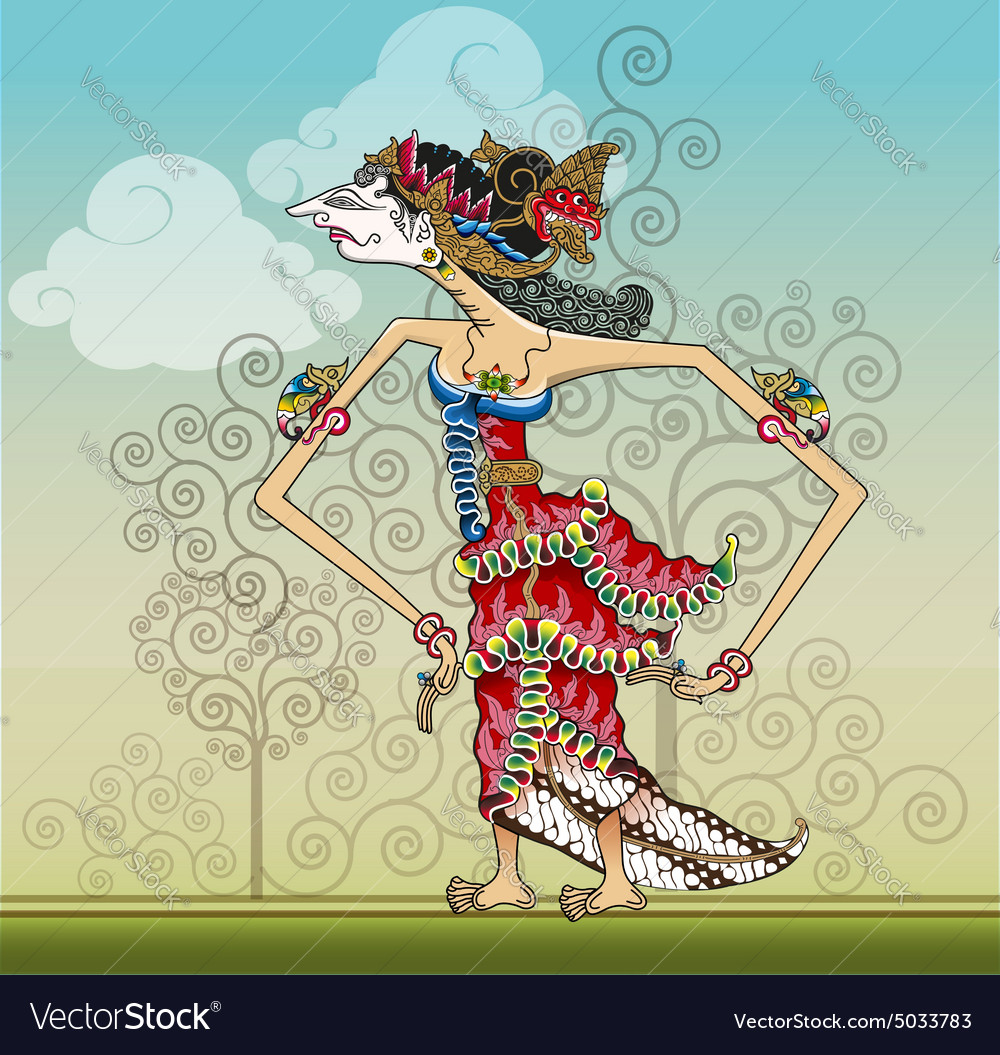 Shadow Puppets Or Wayang Srikandi Royalty Free Vector Image