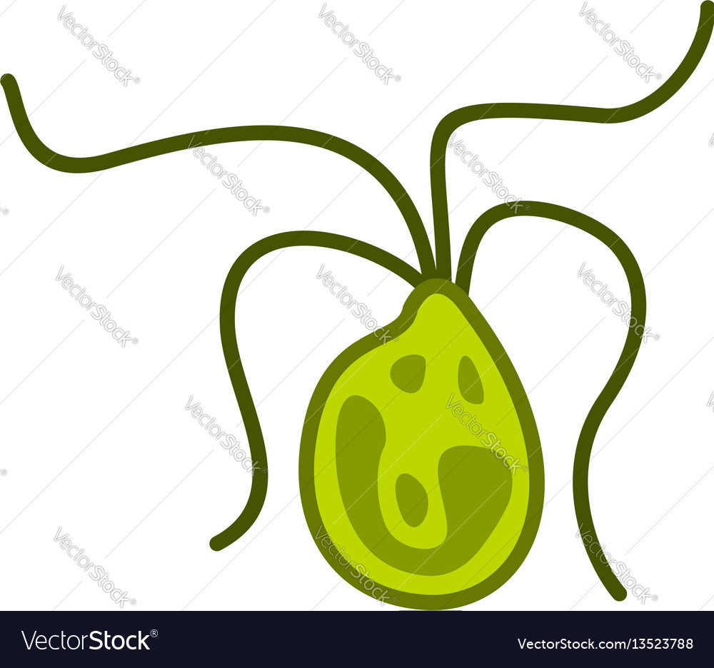 Bacterial cell icon flat style Royalty Free Vector Image